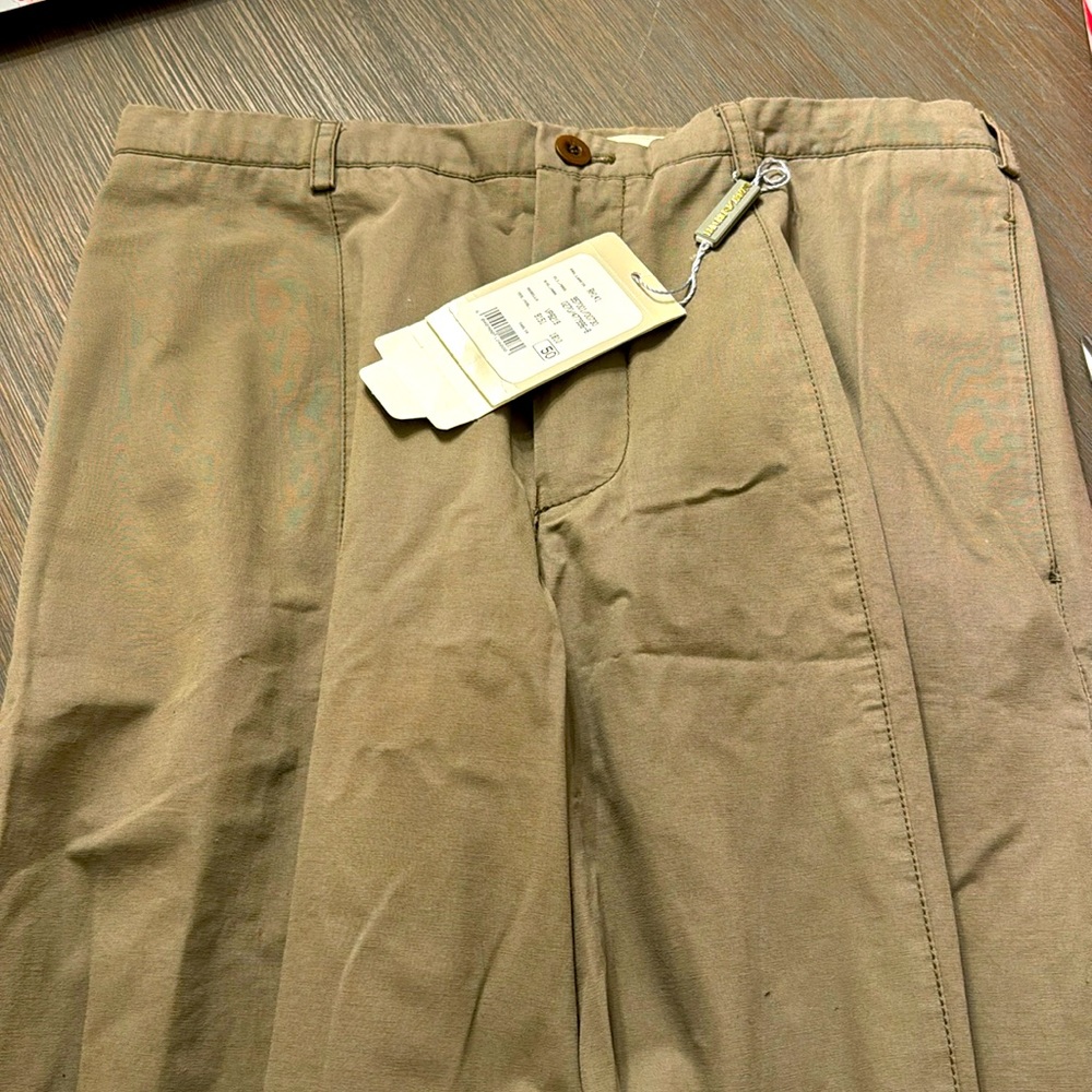 NWT Emporio Armani Oversized Pants Straight Leg Trouser Khaki Size 50/34